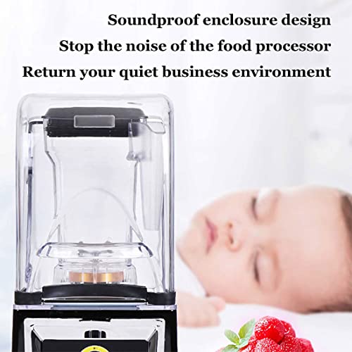 Przenośny blender, 2 l, komercyjny, dźwiękoszczelny, wielofunkcyjny blender do smoothie, do mleka, herbaty, kawy, deserów, sklepu rekreacyjnego, z 5 ustawieniami, 17000 obr./min rozdrobniony lód z