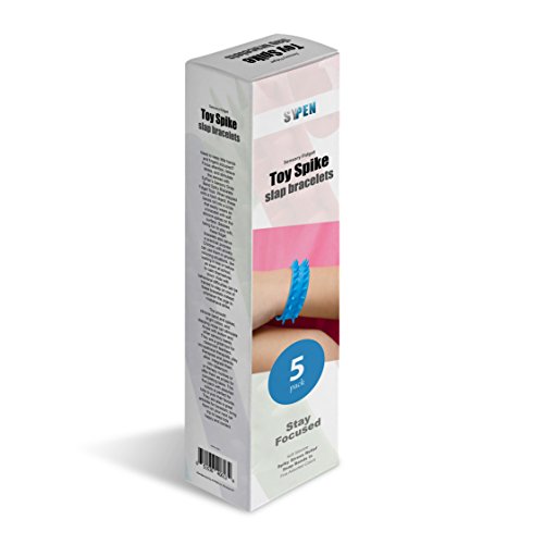 Sypen Sensory Fidget Toy Spike Slap Bracelets (Bpa/Phthalate/Latex-Free)- Soft Silicone Spiky Stress Relief Snap Bands- Perfect For Christmas Stock Stuffers, Pack Of 5- Assorted Colors #TOP7