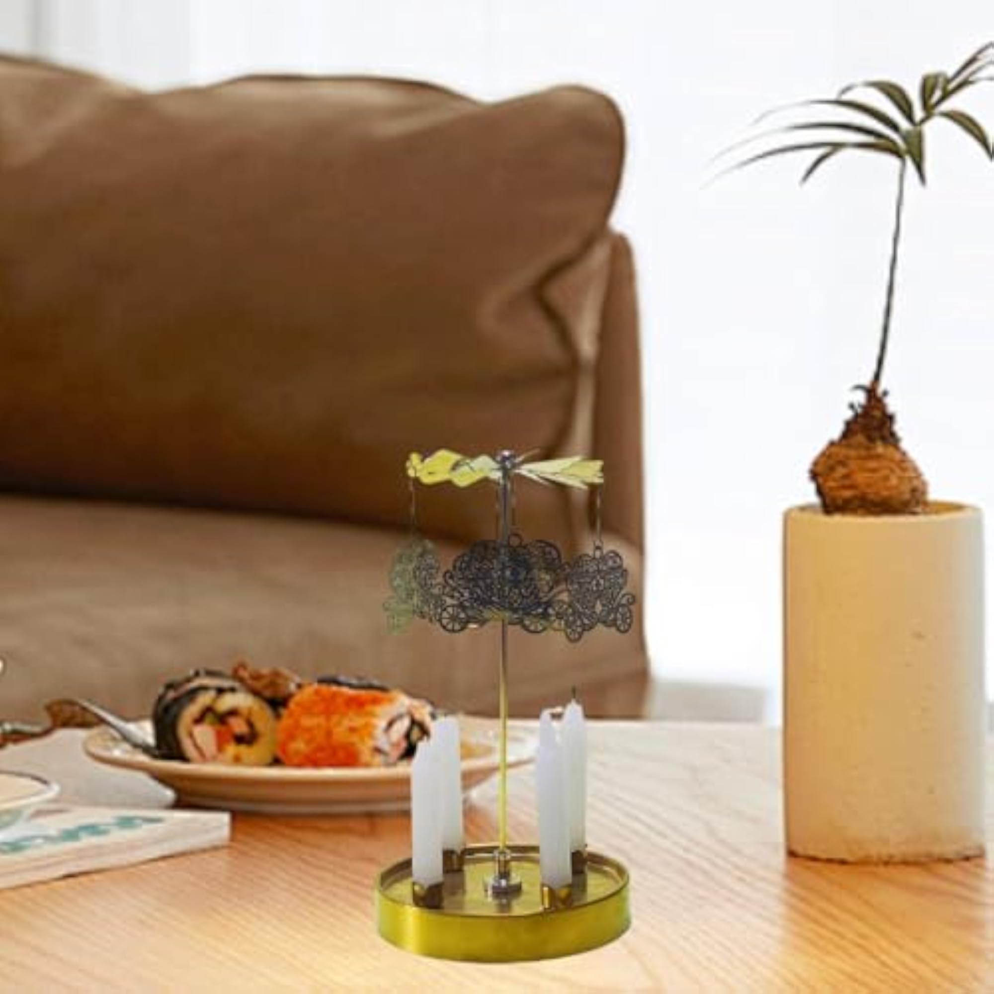 Rotating Candle Holder, Decorative Pillar Candles