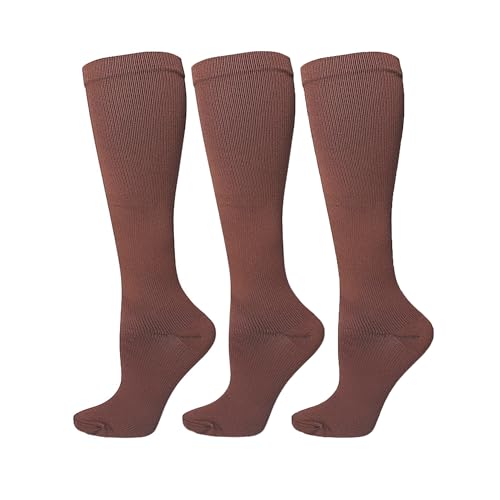 Bestjybt 3 Pairs Compression Socks for Women & Men Circulation 15-20 mmHg Support Socks for Athletic Running Cycling