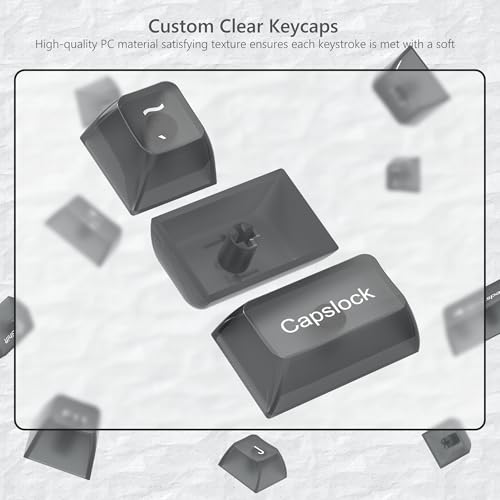 Image of Womier Keyboard Keycaps Jelly, Black Clear Shine Through Keycaps
