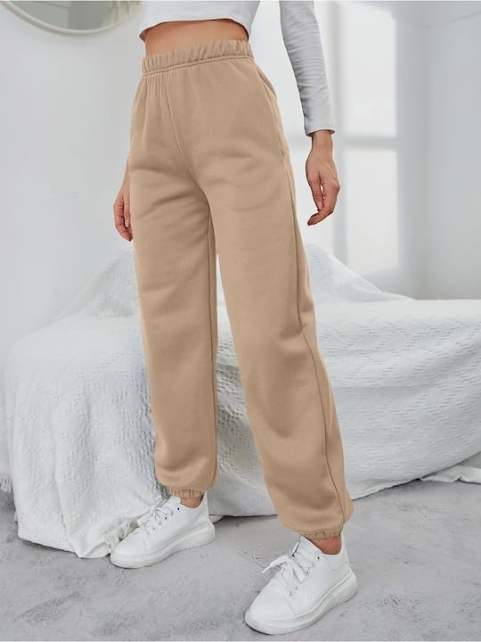 Image of Jogger for Women Solid Cotton French Terry Jogger Design Trendy new fashionabal Style Trackpant Lower Cargo Trouser