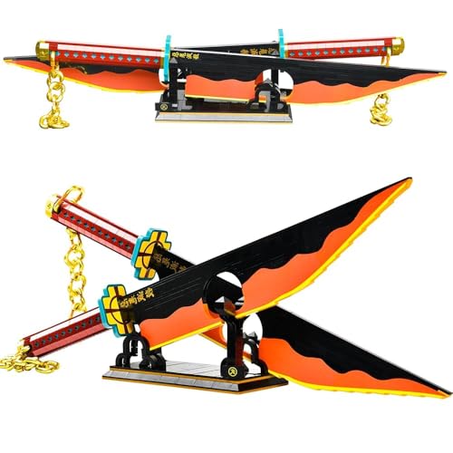 SATHIBI 82.6in Demon Swords Building Set Tengen Uzui Sword Building Block with Stand Model Kits Katana Toy Creative Gifts for Swords Fan Adults 14+ (1478 PCS)