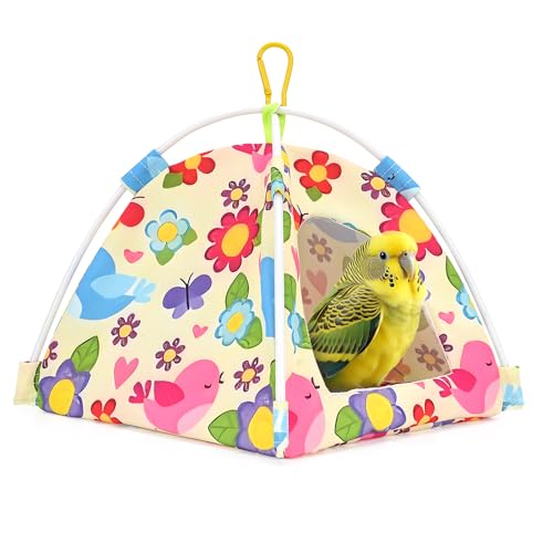Image of Bird Tent Bed for Parakeets, Cozy Cage Accessories for Small Birds