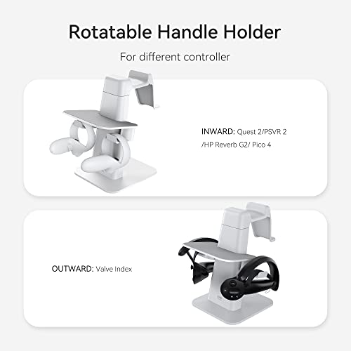 Kiwi Design Vr Stand Accessories Compatible With Quest 2/Psvr 2/Valve Index/Hp Reverb G2/ Pico 4/Quest Vr Headset And Touch Controllers（Gray-White） #TOP1