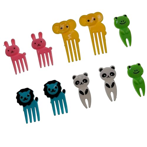 Kit C/ 10 Pçs Palitos Garfinhos Espeto Para Petiscos Frutas Queijo Animais Lancheira