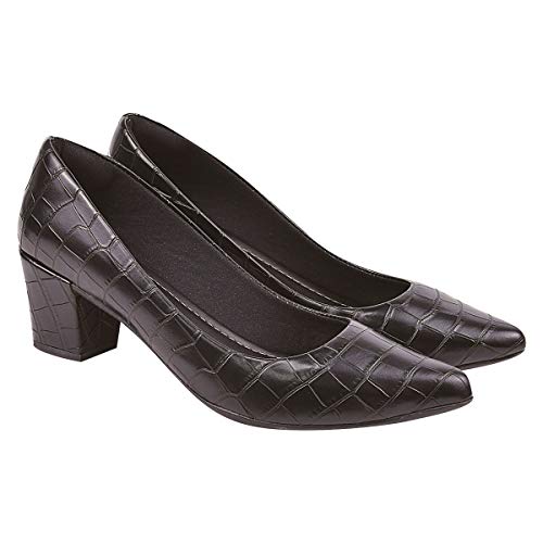Sapatilha Feminina Scarpin Nude Bico Fino Eleganteria Tamanho:35;Cor:Preto