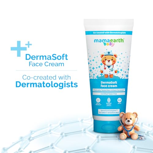 Image of Mamaearth Baby DermaSoft Face Cream with SensiCareComplex for Baby's Sensitive Skin - 80gms | Co-created with Dermatologists for Newborns | Enriched with SensiCareComplexTM for Baby's Sensitive Skin | Safe and Non-irritant formula*