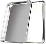 2 Plaque de cuisson, Plateau de cuisson en acier inoxydable lourd, Taille 12.5 × 9.5 × 1 Inch, Feuille de biscuits pour la cuisson, Finition mirror & Non toxique & Facile à nettoyer & Lave-vaisselle sans danger