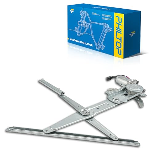 Image of PHILTOP Front Right Power Window Regulator w /Motor for Colorado 2004-2012 | for GMC Canyon 2004-2012,Isuzu i-290 2007-2008,i-280 2006,i-370 2007-2008,Replace 741-015,Front Passenger Side (2 Pins)