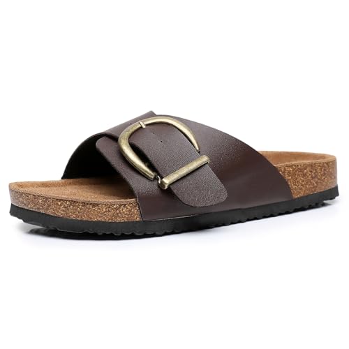 Image of WTW Women's Suede Cork Footbed Sandals Slide for Women with Arch Support