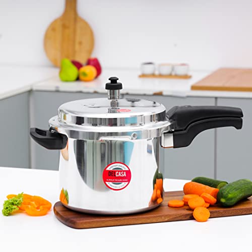 Delcasa DC2102 3L Aluminium Induction Base Pressure Cooker Lightweight & Durable Cooker With Lid Cool Touch Handle And Safety Valves Ideal For Gas And Solid Hotplates 2 Years Warranty Multi