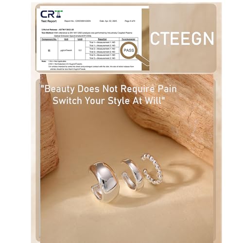 Gold/Silver Ear Cuffs Set Dainty 14K Clip Piercing Stack Small Cartilage Hoop Huggie Trendy Tarnish Hypoallergenic Jewelry Gift4