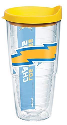 Tervis Made in USA Double Walled NFL Los Angeles Chargers Insulated Tumbler Cup Keeps Drinks Cold & Hot, 24oz, Colossal