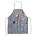 MJJLT Delantales de cocina de lino con estampado de flores y hojas, delantales de Chef, delantales de cocina para cocinar, hornear, jardinería, hogar, RRFT01, 2 uds., 68x55cm