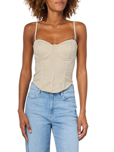 ASTR The Label Women's Chasity Top, Black Tan Plaid, XS