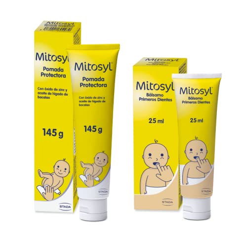 Mitosyl Bálsamo primeros dientes, Gel gingival, 25ml + Crema de pañal protectora, 145g