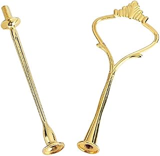Cake Stand Handle, Multi-Tiers Cake Cupcake Tray Stand Handle Fruit Plate Hardware Centre Handle Fittings for Birthday Party Anniversary or Daily Use (Plate is Not Included)(2-Tiers Crown Gold)