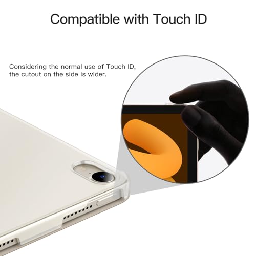 Image of JETech Cover Case for iPad mini (A17 Pro, 2024 Model, 7th Generation) / mini 6 (2021 Model, 6th Generation), Slim Stand Hard Back Shell Smart Cover with Auto Wake /Sleep (Starlight)