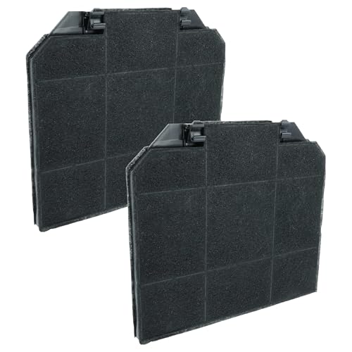 vhbw 2x Filtres à charbon actif compatible avec Smeg KSE912X, KSE912X3, KSE91CX, KSE91CX2, KSE90X3, KSE951X hotte aspirante - 26,5 x 23,5 x 1,5 cm