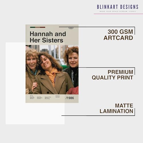 Image of BLINKART Hannah& Hersister Movie Poster Frame 12x18 Inch | Premium 300 GSM Paper Wall Print | Mid Century Vintage Film Artwork for Home, Bedroom, Living Room, Office | Framed Photo Decor