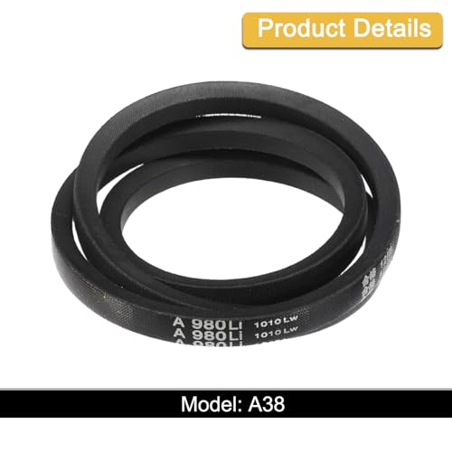 Image of Uxcell 3 Pack A38 1 /2 Classic Wrapped V-Belt, 40 inch Outside Circumference, Black, Ideal for Pumps, Fans, Compressors & Agricultural Equipment
