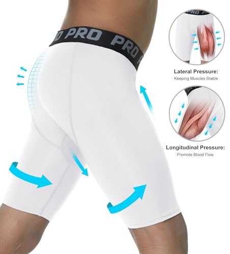 EXARUS Youth Boys Compression Shorts Side Pocket Performance Athletic Base Layers Underwear Running Sports Soccer2