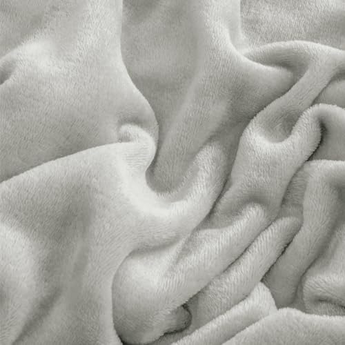 Image of BEDELITE Flannel Sheets Full Size Light Grey - Super Soft Fleece Sheets Set Fluffy Extra Plush, 4 Piece(Include Fitted Sheet, Flat Sheet, 2 Pillowcases)