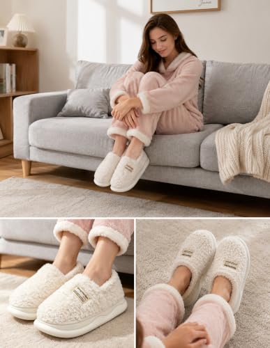 Image of Slippers for Women Men, Memory Foam Slippers for Women, Soft Thick Fuzzy Bedroom House Shoes Indoor Outdoor