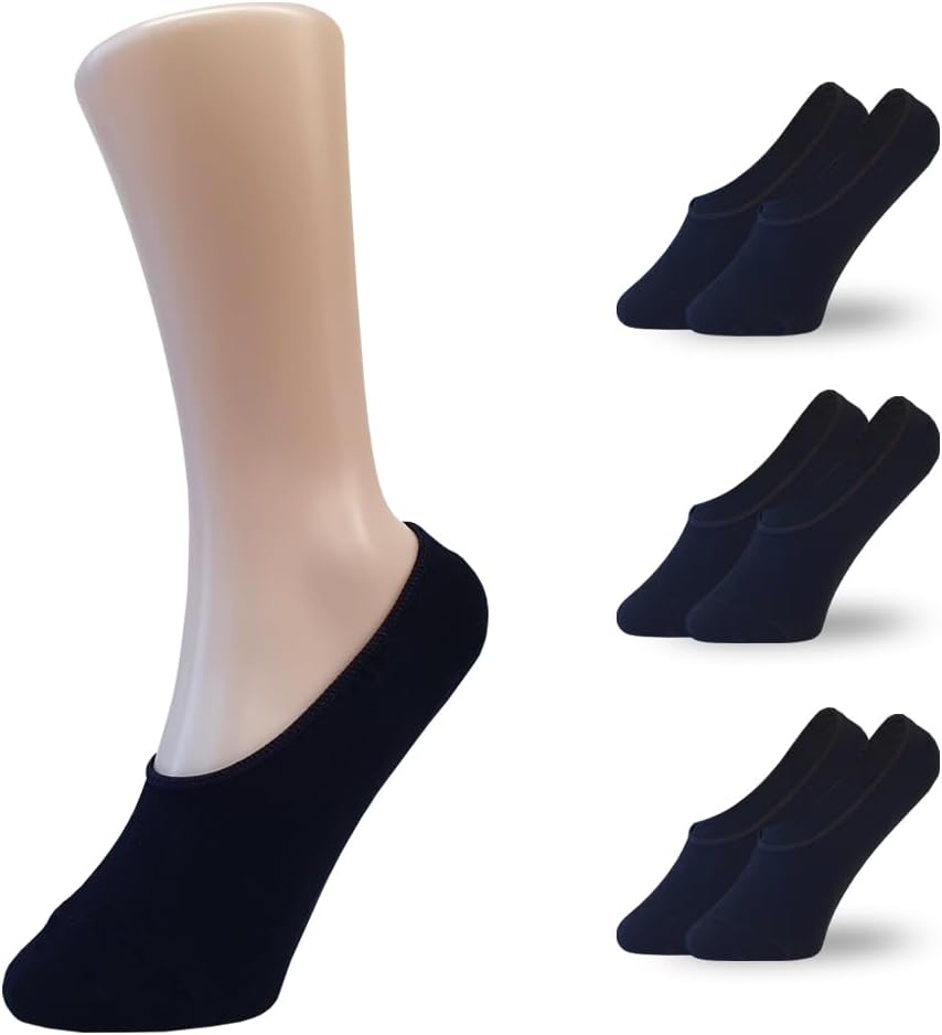 Silicone Moisturizing No-Show Socks for Men & Women – Effective Solution for Dry, Cracked Feet & Intensive Foot Care (Black Color (3 Pairs))