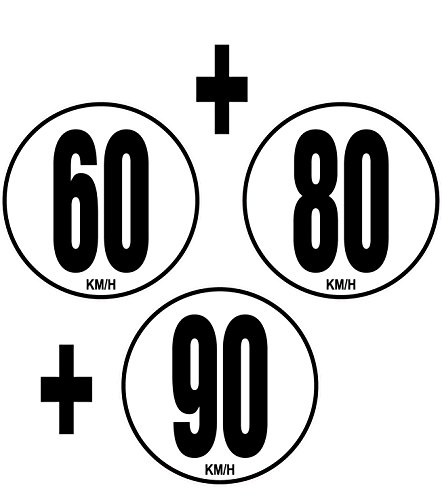 SAFIRMES 3 Limitation Vitesse Autocars Tracteur Poids Lourd 60+80+90 KM/H adhésif.