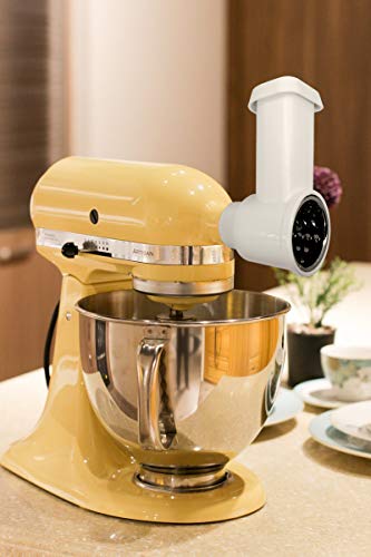 Slicer/Shredder Attachment for Stand Mixers, for Shredding Cheese and Vegetables Etc. Multifunctional Kitchen Chopper Accessories, Made of Food-Grade Materials. (White)