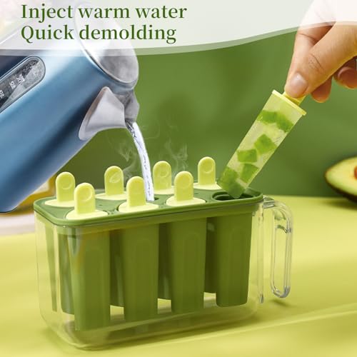 Ice Lolly Moulds Small Ice Cream Molds with Sticks, Food Grade Popsicle Moulds with Mini Cleaning Brush, Reusable Popsicle Makers Ice Pop Mould for Kids Adults - Image 6