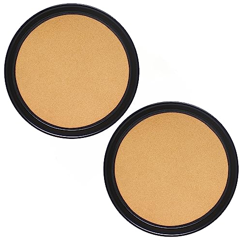 TrueCraftware- 12” Round Anti-Slip Serving Tray with Cork Surface Black Color Set of 2- Multi-Purpose Serving Trays Food Server Food Service Trays for Restaurant Parties Breakfast Cafe Bar