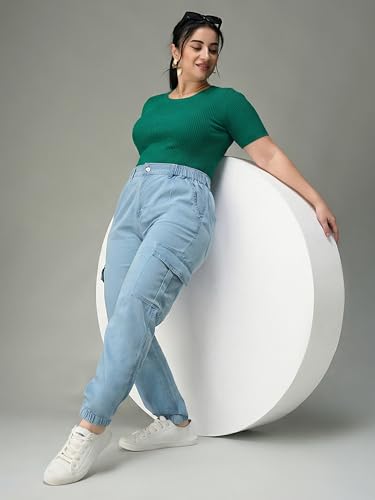 Image of Miss Chase A+ Women's Bootcut High Rise Regular Length Stretchable Denim Jeans