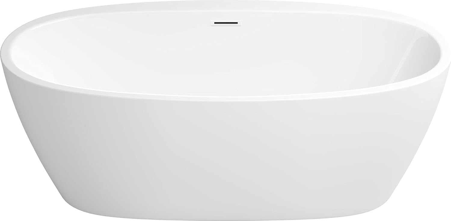67'' White Freestanding Acrylic Soaking Bathtub