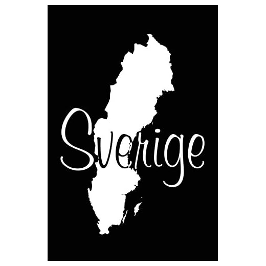 Sverige - Black Lined Notebook with Margins (Sweden): 101 Pages, Medium Ruled, 6 x 9 Journal, Soft Cover