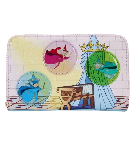 Loungefly Disney Sleeping Beauty Stained Glass Castle Zip Around Wallet