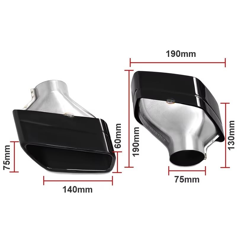 Silenziatore Scarico Per BMW Serie 5 G30 G31 G32 F10 F11 520d Per M Per Lo Sport Silenziatore In Acciaio Inox Tubo Scarico Ugello Punta Auto Tubo Scarico Finale Marmitta(Black A)
