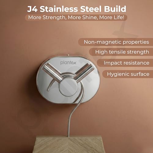 Image of Plantex J4 Stainless Steel Robe Hook /Clothes Hanger for Wall /Hangers for Bathroom /Bathroom Accessories (Chrome Finish) Onix