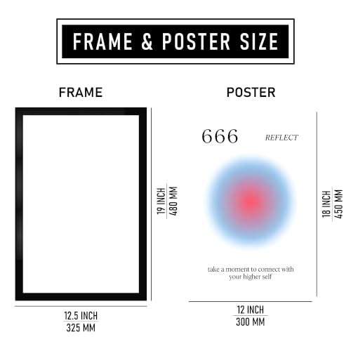 Image of 666 Reflect Premium Framed Wall Poster (12x18 Inch) | inchTake a Moment to Connect With Your Higher Self inch Inspirational Wall Art | Spiritual & Mindfulness Decor for Bedroom, Living Room, Office & Workspace | Ready-to-Hang Display Frame