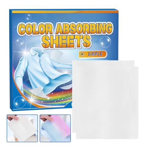 Misaakoeq Captadores de Color para Lavandería | Previene que los Colores Destiñan Hojas para Lavandería,100 Unidades Cuidado de Prendas Hogar Abrigo Camiseta Suéter Chaqueta Plumón Tejido