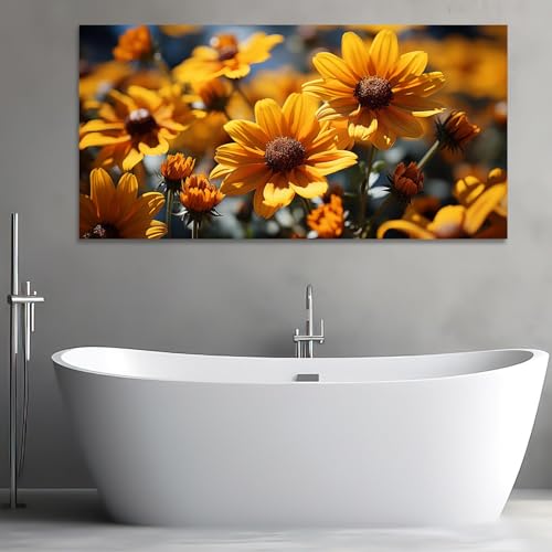 Impression sur toile tournesol JGGXHM jaune avec cadre interne - 4