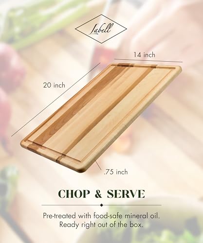 Tabla de cortar grande de arce canadiense Labell con ranura para jugos miniatura 5