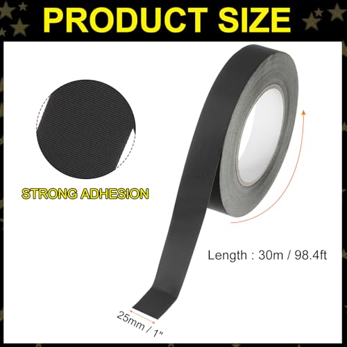 Image of MECCANIXITY Insulating Acetate Cloth Adhesive Tape, 1in x 98ft Black Electrical Heat Resistant Fabric Tape with Paper for Laptop Electric Automotive Guitar Repair Wire Harness