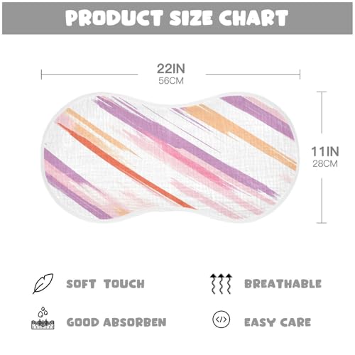 Colored Stripes Plant Burp Cloths Cotton Baby Washcloths,Large 22x11in Burping Cloth Absorbent and Soft for Newborn Baby Boys and Girls,4 Pack4