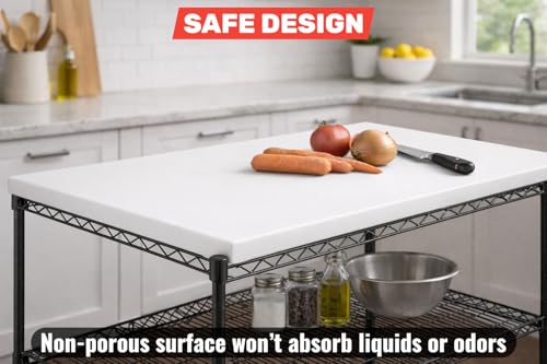 Inserto para Estante de Alambre de 48" x 18", Tabla de Cortar de Polietileno para Preparación Comercial de Alimentos, Superficie de Trabajo Plástica No Porosa y Duradera, Fácil de Limpiar miniatura 6