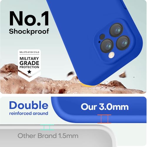 Image of LOVE 3000 Designed for iPhone 14 Pro Max Case, Premium Silicone with [Soft Anti-Scratch Microfiber Lining] Shockproof Protective Phone Case for Men Women Girls 6.7 inch, Klein Blue