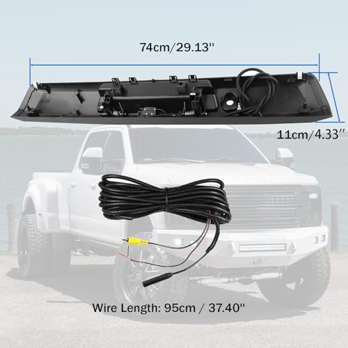 Image of HC3Z-9943400-NB Tailgate Handle with Rear View Backup Camera Fit for Ford F250 Super Duty 2017-2020 Without Release Button Pickup Truck Rear View Parking Reverse Camera Replace HC3Z-9943400-NA