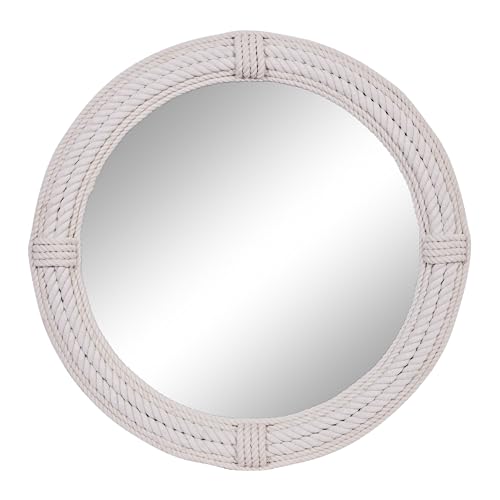 Deco 79 89515 Wooden Room Wall Mirror Coiled Rope Entryway Mirror With Wrapped Rope Accents, Wall Mounted Mirror 36 Inch X 3 Inch X 36" cover